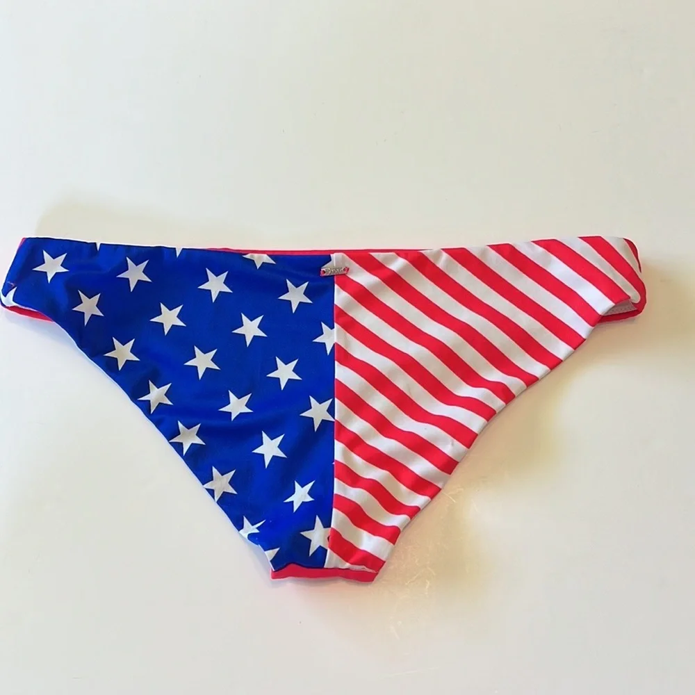 EUC PINK Victoria’s Secret Flag Bikini Bottom